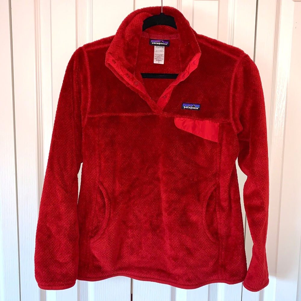 RARE EUC Patagonia Re-Tool Fleece in Ruby Red!